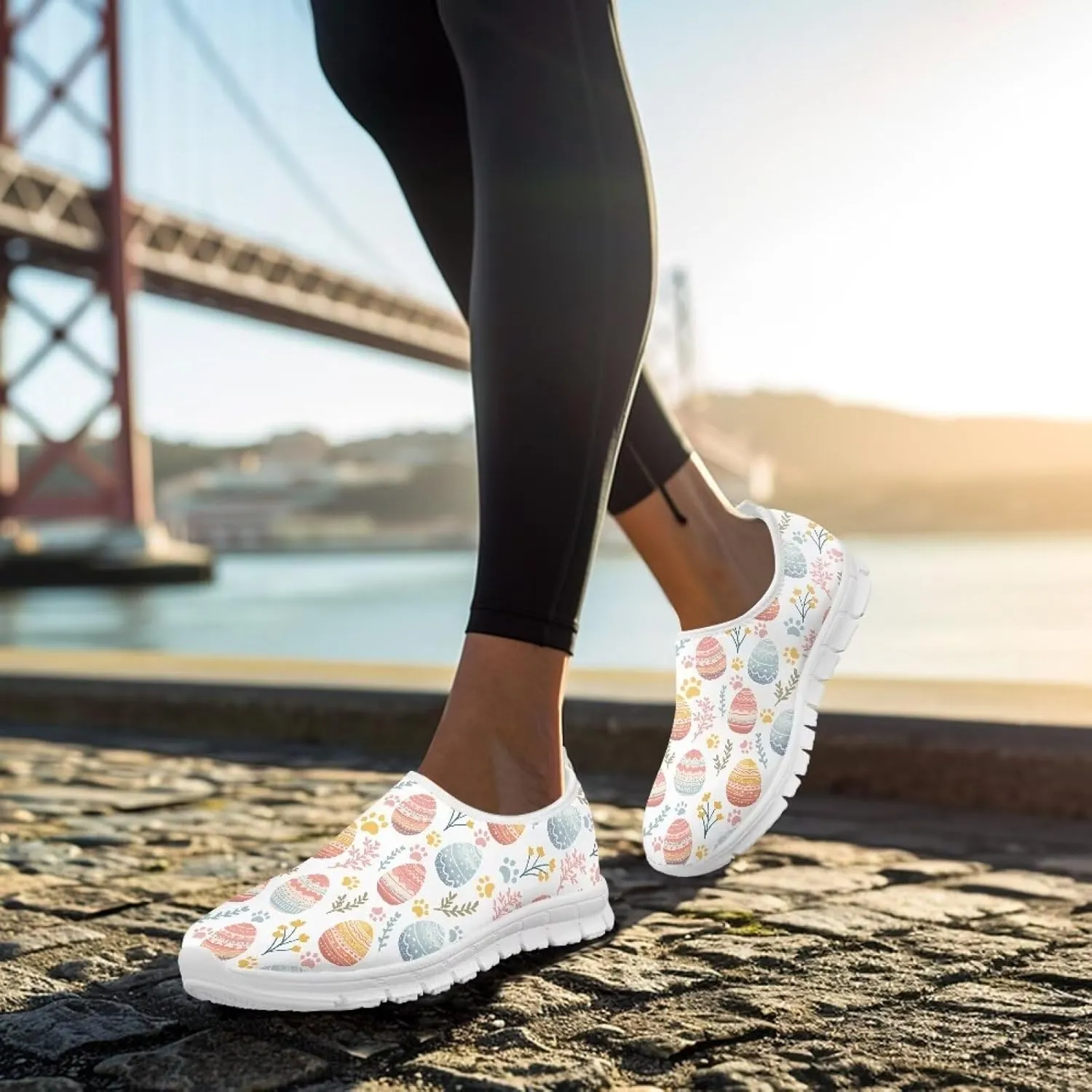 Casual Sneakers for Women Trendy Slip On Walking Shoes Comfy Work Shoes