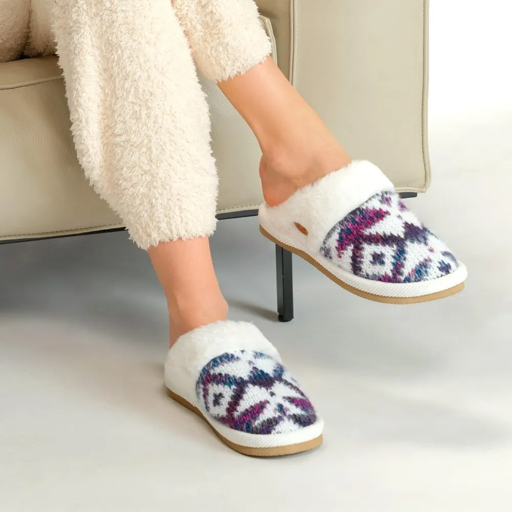 C.C Multi-Option Colorful Slip-On Slippers With Faux Fur Lining Indoor-Outdoor House For Women