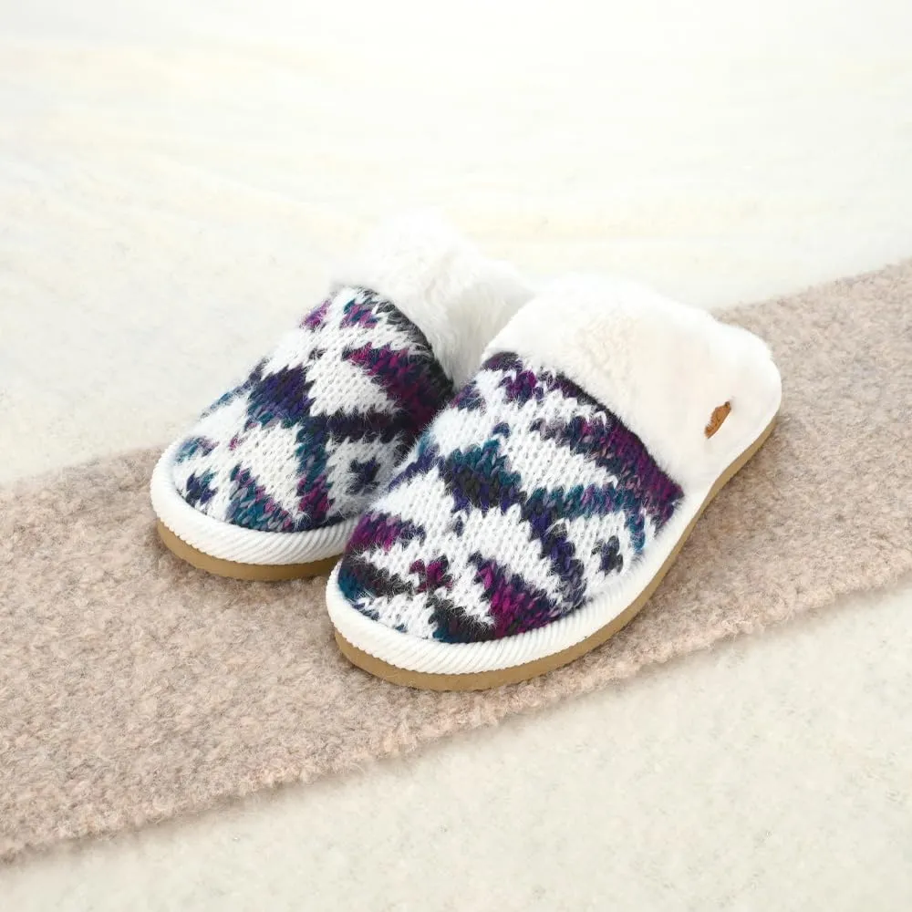 C.C Multi-Option Colorful Slip-On Slippers With Faux Fur Lining Indoor-Outdoor House For Women