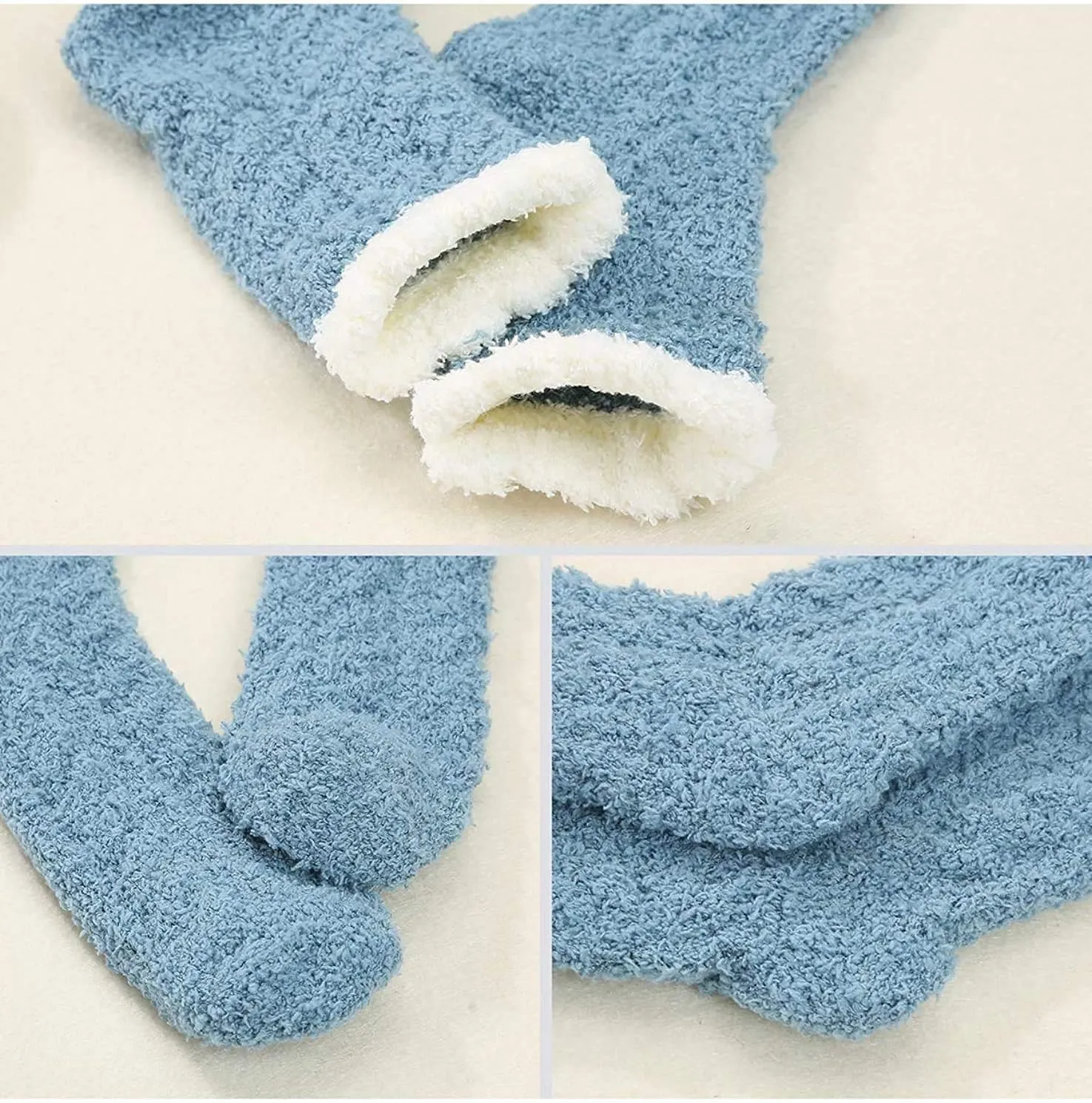 Century Star Womens Fuzzy Fluffy Cozy Warm Super Soft Slipper Socks Microfiber 3-8 Pairs Home Socks For Christmas