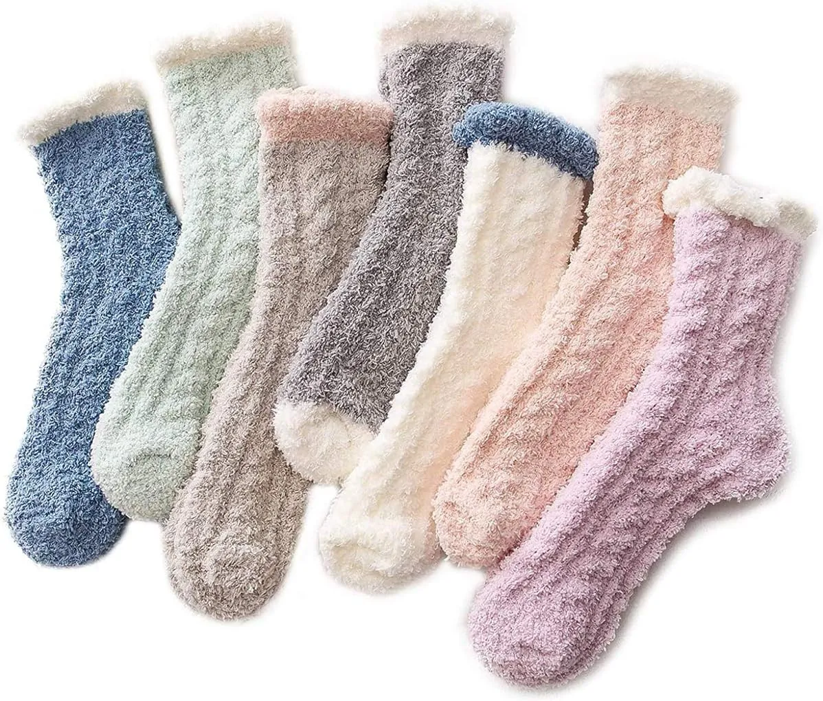 Century Star Womens Fuzzy Fluffy Cozy Warm Super Soft Slipper Socks Microfiber 3-8 Pairs Home Socks For Christmas