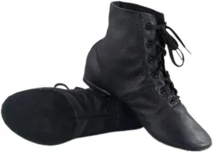 Cheapdancing Children’s Practice Dancing Shoes Soft Leather Flat Lace-up Jazz Boots (Little Kid/Big Kid)