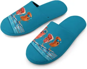 Chicken Bacon Beef Swimming Funny Men's Slipper Non Slip Comfortable Winter Warm Home House Shoes Indoor Slippers