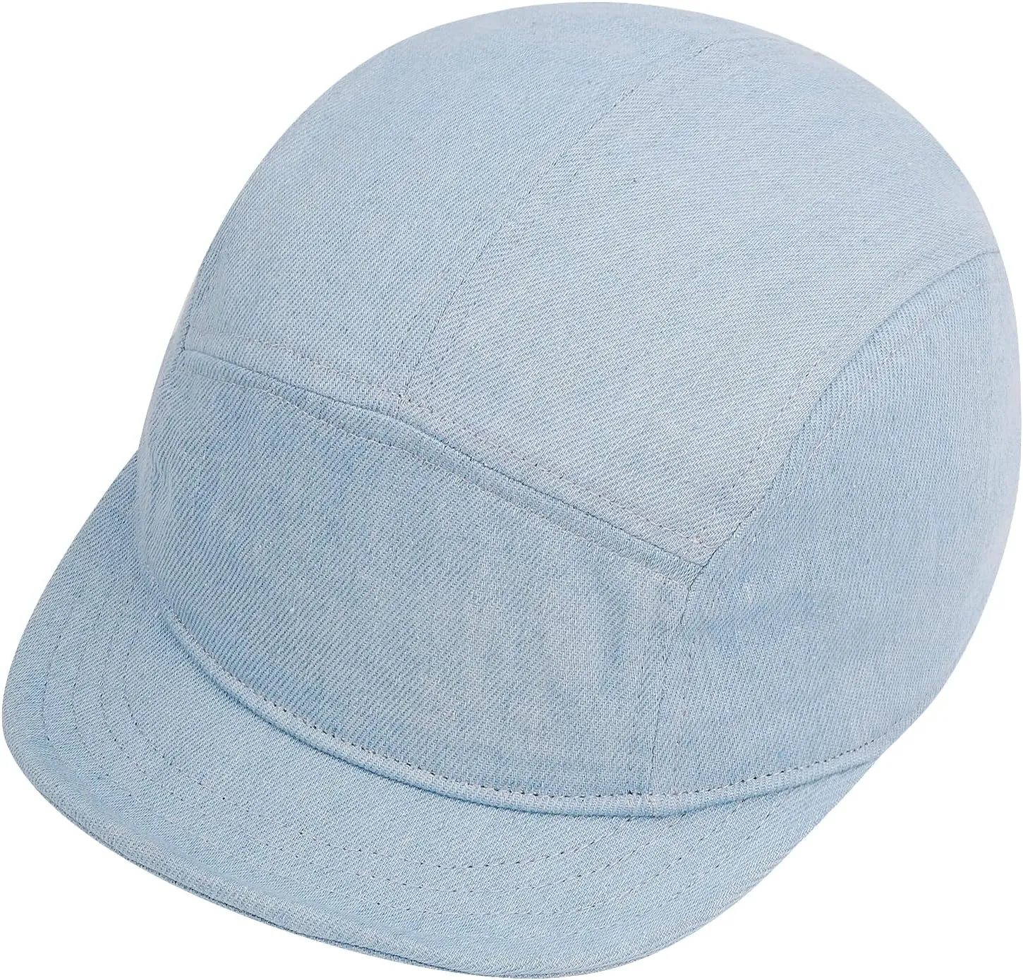 Clakllie Stylish Short Bill Hat Denim Baseball Cap Soft Flat Brim Snapback Hats Trucker Hat Casual Dad Hats Hip Hop Cadet Cap