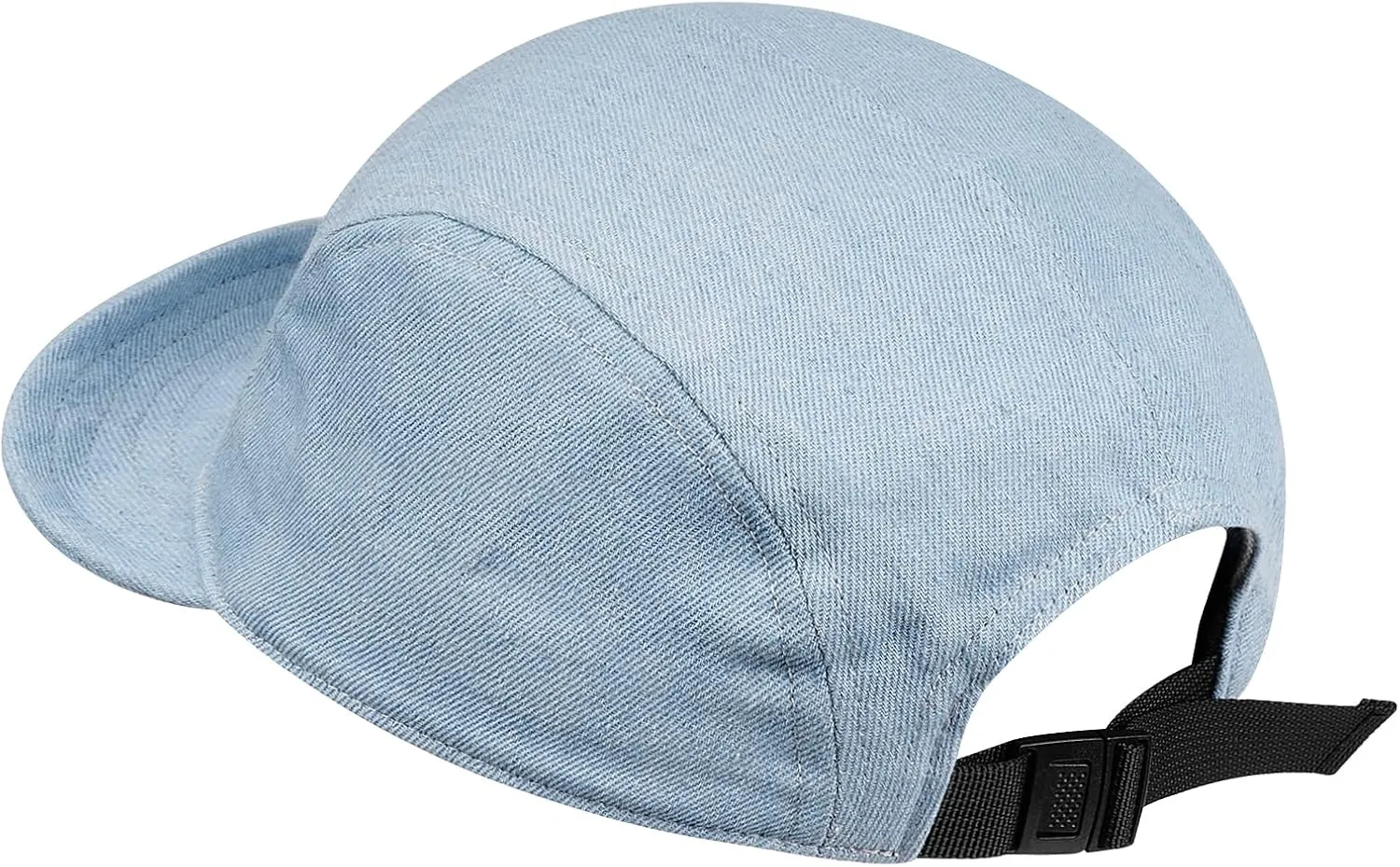 Clakllie Stylish Short Bill Hat Denim Baseball Cap Soft Flat Brim Snapback Hats Trucker Hat Casual Dad Hats Hip Hop Cadet Cap