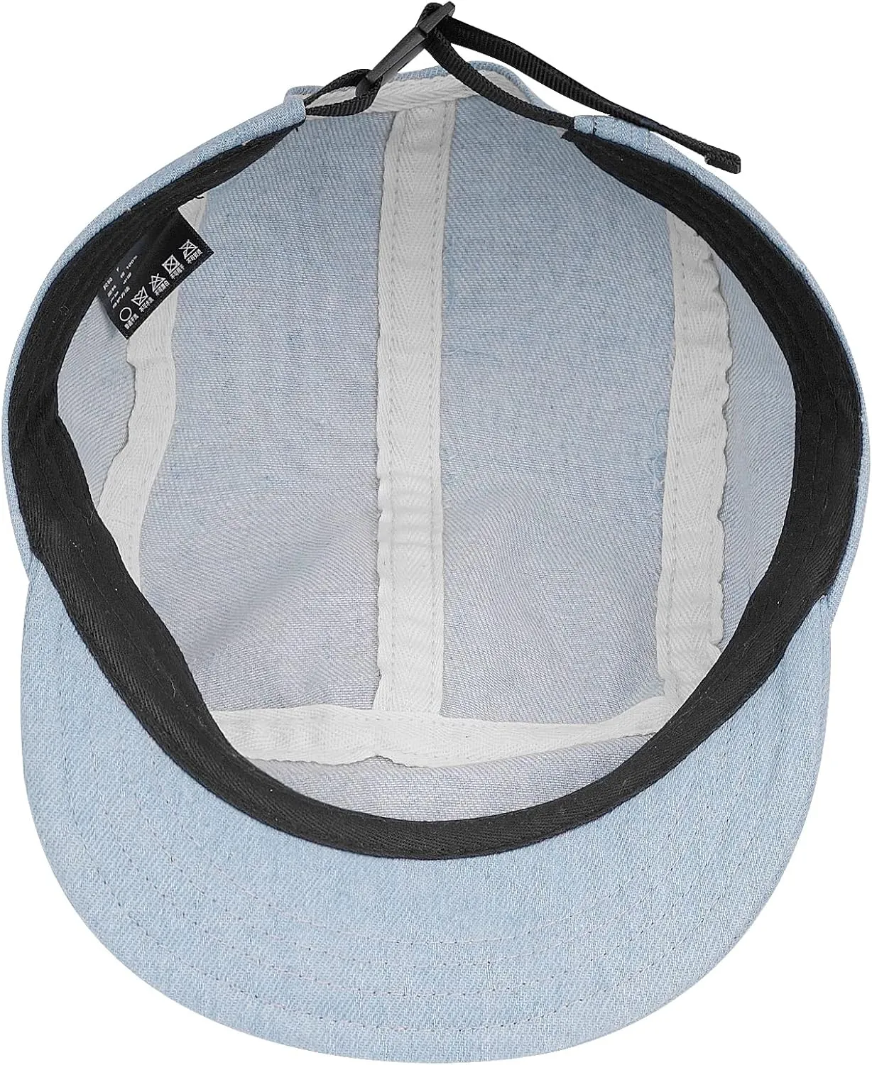 Clakllie Stylish Short Bill Hat Denim Baseball Cap Soft Flat Brim Snapback Hats Trucker Hat Casual Dad Hats Hip Hop Cadet Cap
