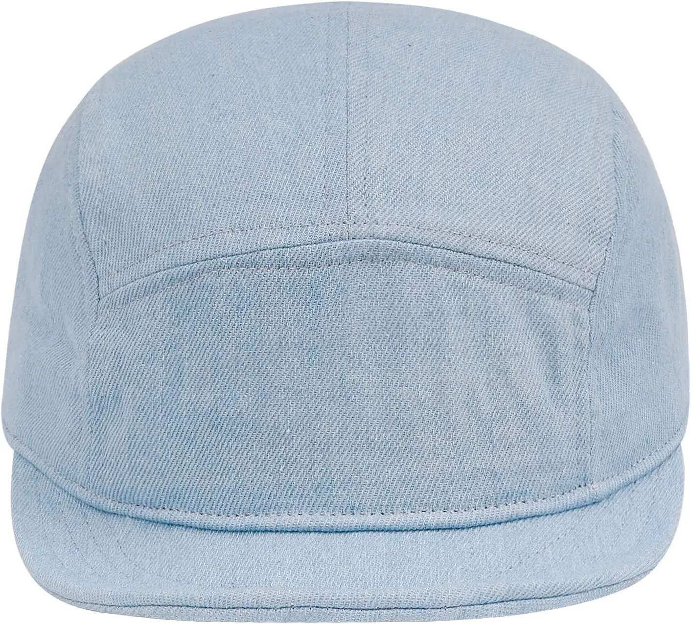 Clakllie Stylish Short Bill Hat Denim Baseball Cap Soft Flat Brim Snapback Hats Trucker Hat Casual Dad Hats Hip Hop Cadet Cap