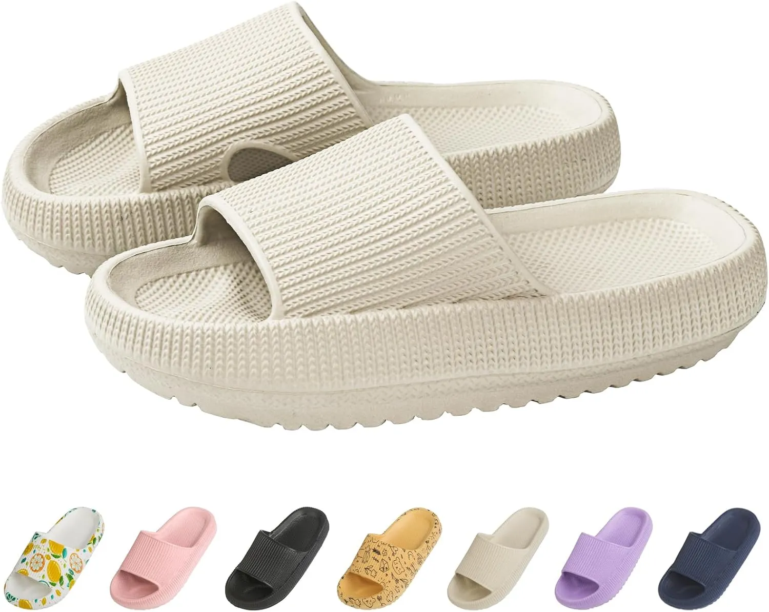 Cloud Slides for Kids, Non-Slip Slipper, Quick Drying Sandals for Boys and Girls, Home Shower Bathroom Beach Shoes for Toddler