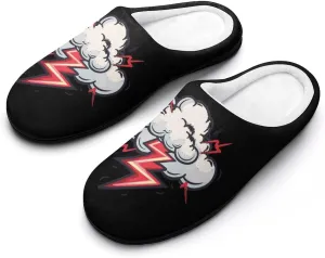 Cloud Thunder Mens Slippers Casual Slip On Warm House Shoes with Rubber Sole Indoor Outdoor