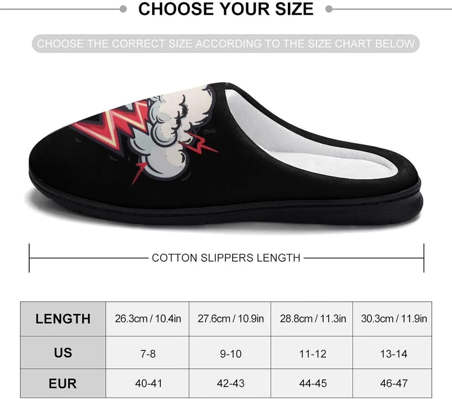 Cloud Thunder Mens Slippers Casual Slip On Warm House Shoes with Rubber Sole Indoor Outdoor