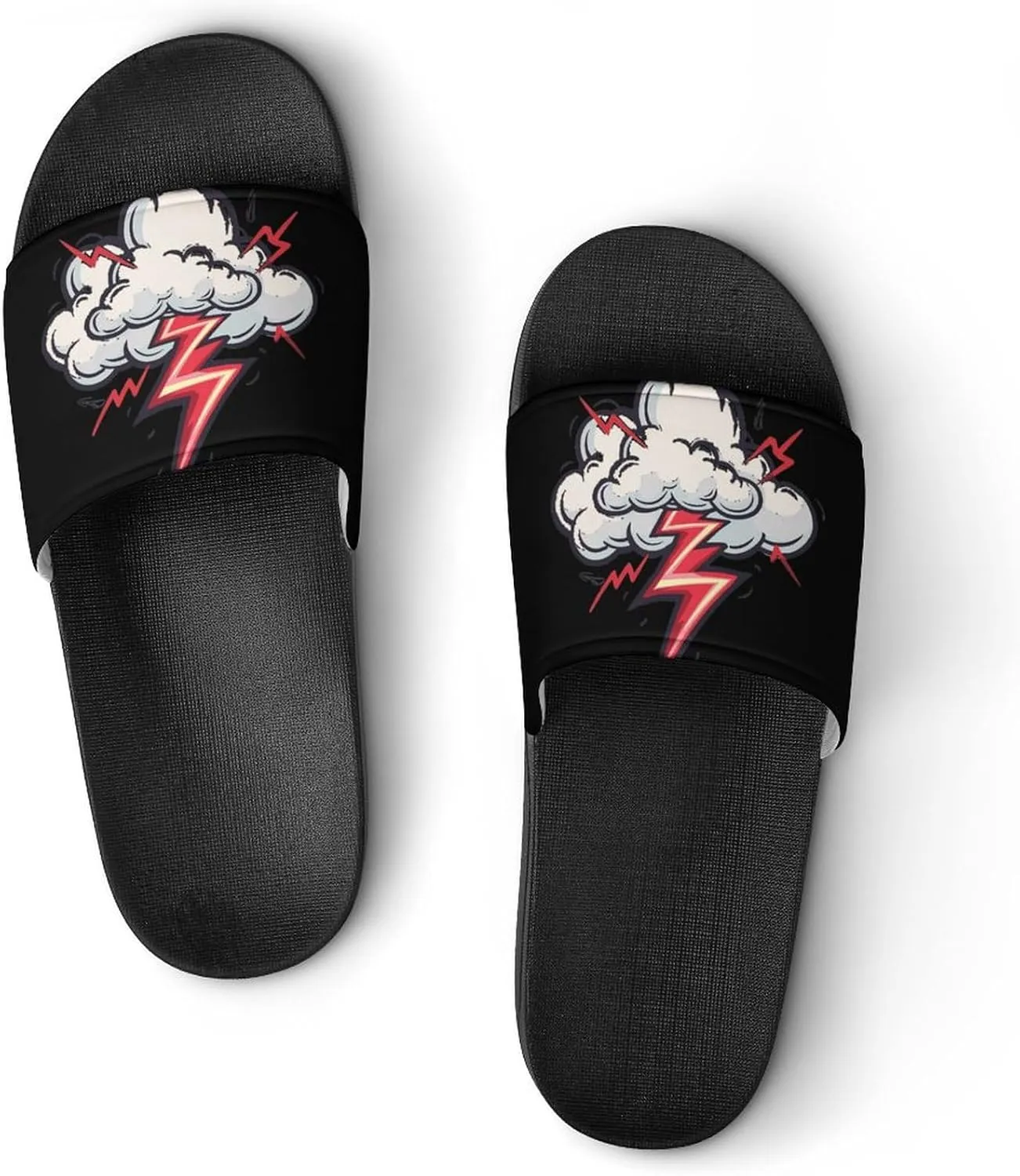 Cloud Thunder Slippers for Women Men Anti-Slip Shower Slides Open Toe Slippers for Home Outdoor Beach