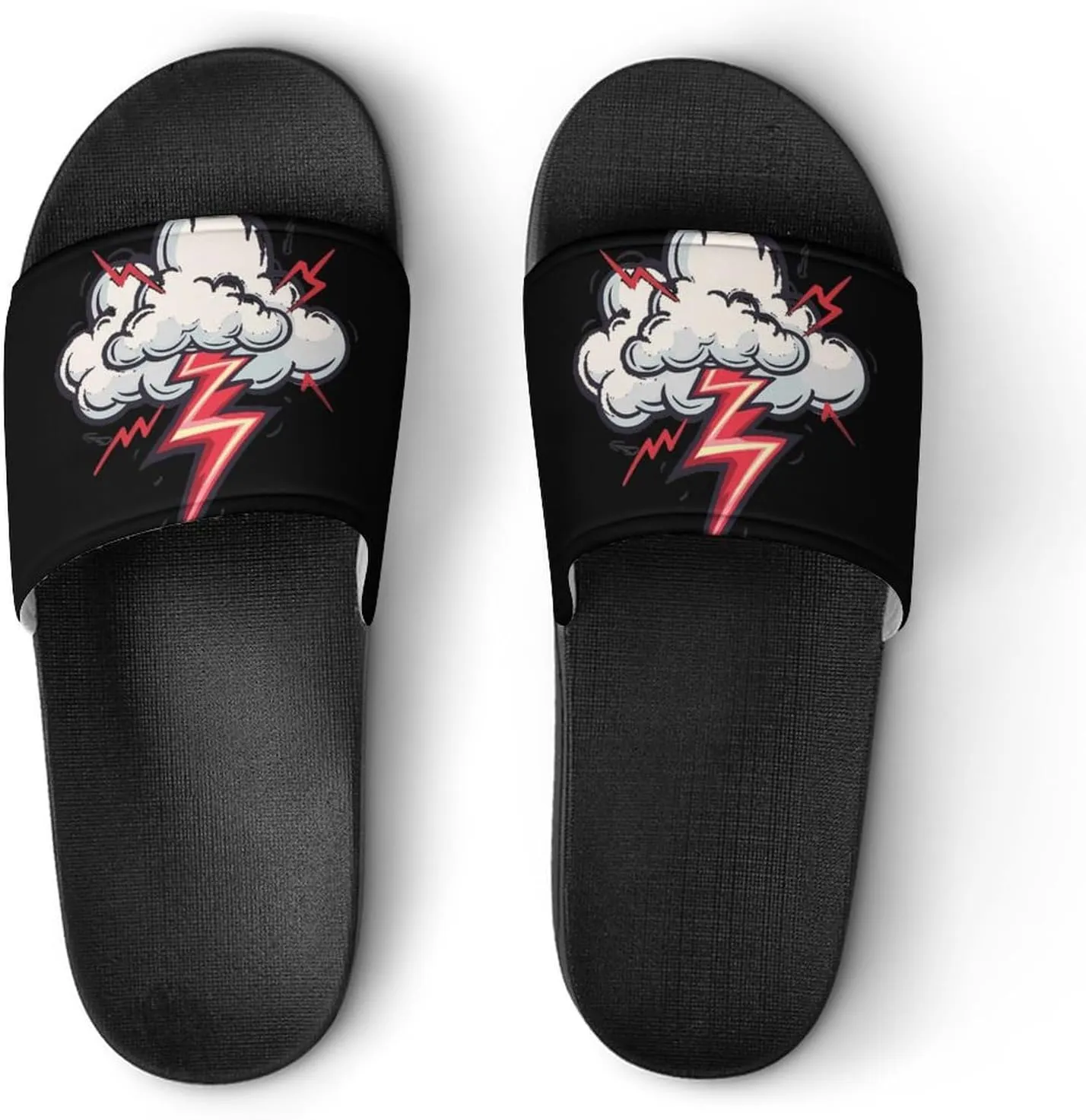 Cloud Thunder Slippers for Women Men Anti-Slip Shower Slides Open Toe Slippers for Home Outdoor Beach