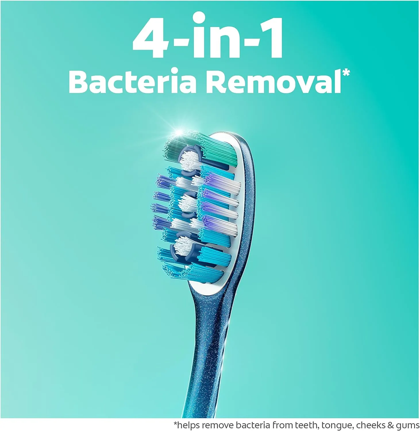 Colgate 360 Whole Mouth Toothbrush, Adult Soft Toothbrush With Tapered Bristles, Features Tongue Cleaner and Ergonomic Handle, Helps Whiten Teeth and Removes Bacteria, 4 Pack