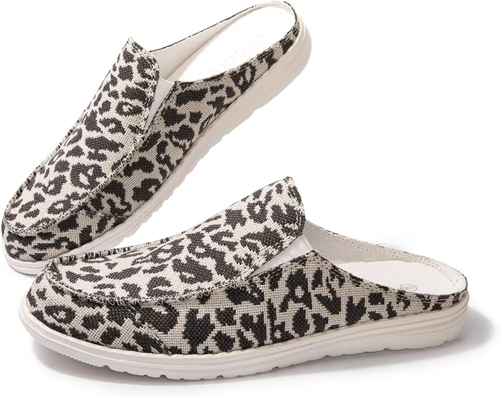 Colgo Womens Mules Shoes, Comfortable Slip on Canvas Shoes for Women