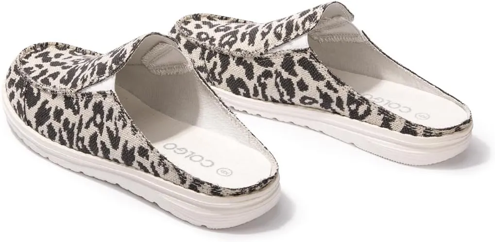 Colgo Womens Mules Shoes, Comfortable Slip on Canvas Shoes for Women