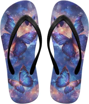 Coloranimal Flip Flops for Women Summer Beach Sandals Thong Sandals with Black Strap Non Flips Flops Comfort Lightweight Indoor Outdoor Slippers