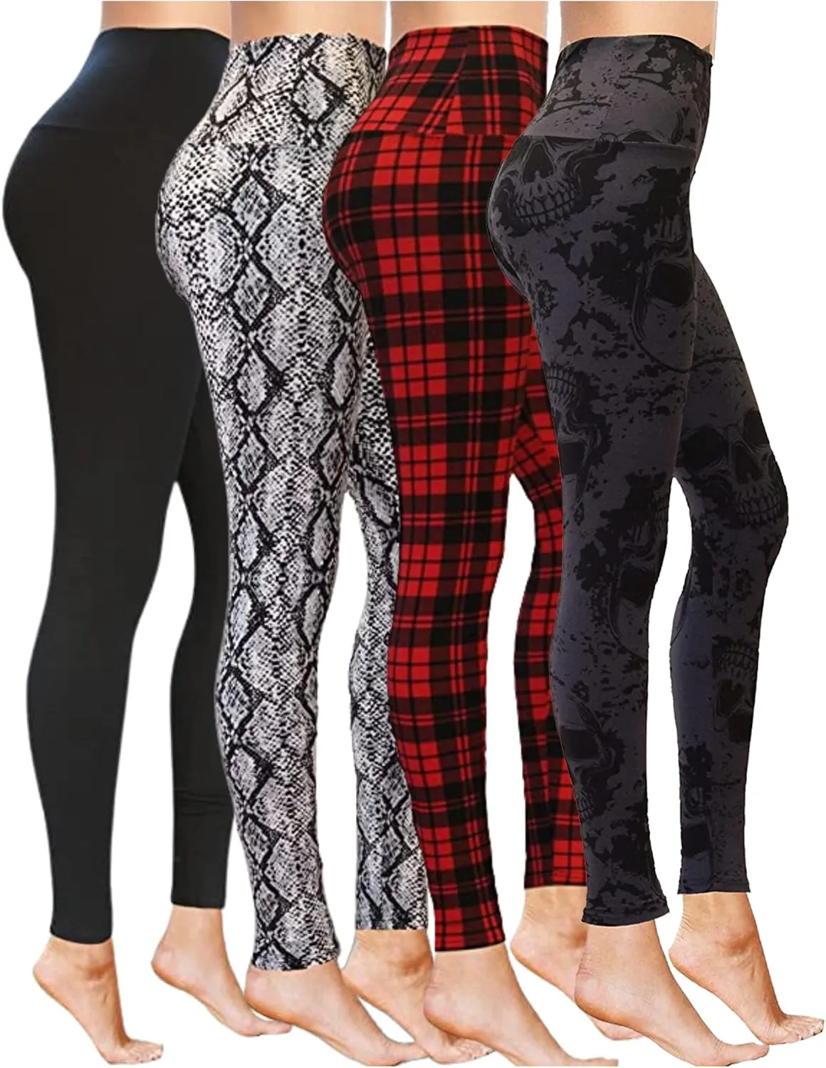 COMFY FOREVER Leggings for Women W/5' High Waist Tummy Control Ankle Length Pants Bundles