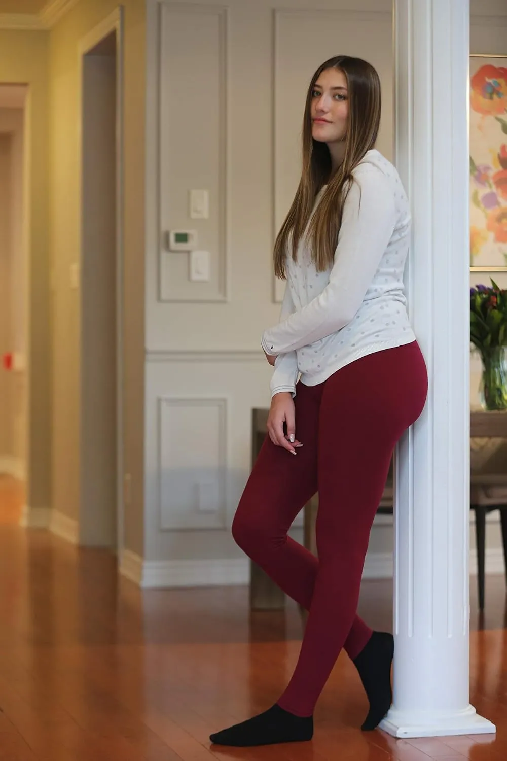 COMFY FOREVER Leggings for Women W/5' High Waist Tummy Control Ankle Length Pants