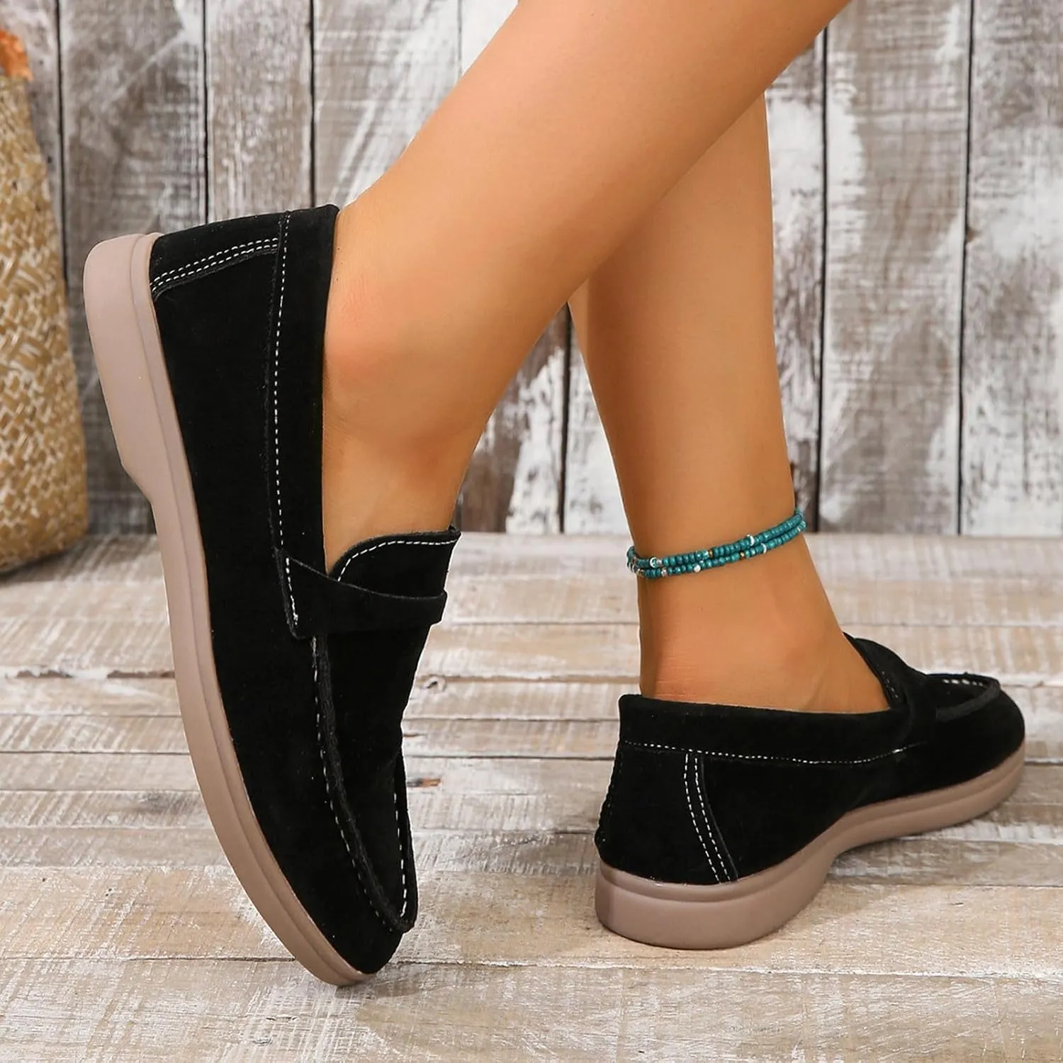 Comfy Loafers for Women, Penny Loafers Heeled Slip On Business Casual Shoes Driving Moccasins for Dressy Work School