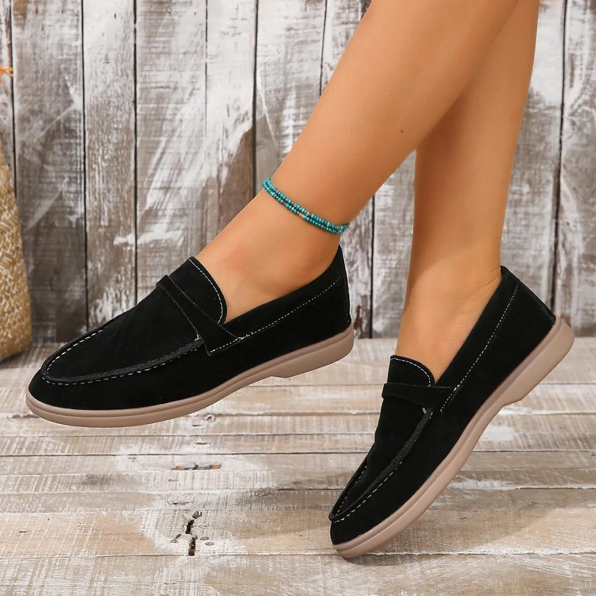 Comfy Loafers for Women, Penny Loafers Heeled Slip On Business Casual Shoes Driving Moccasins for Dressy Work School