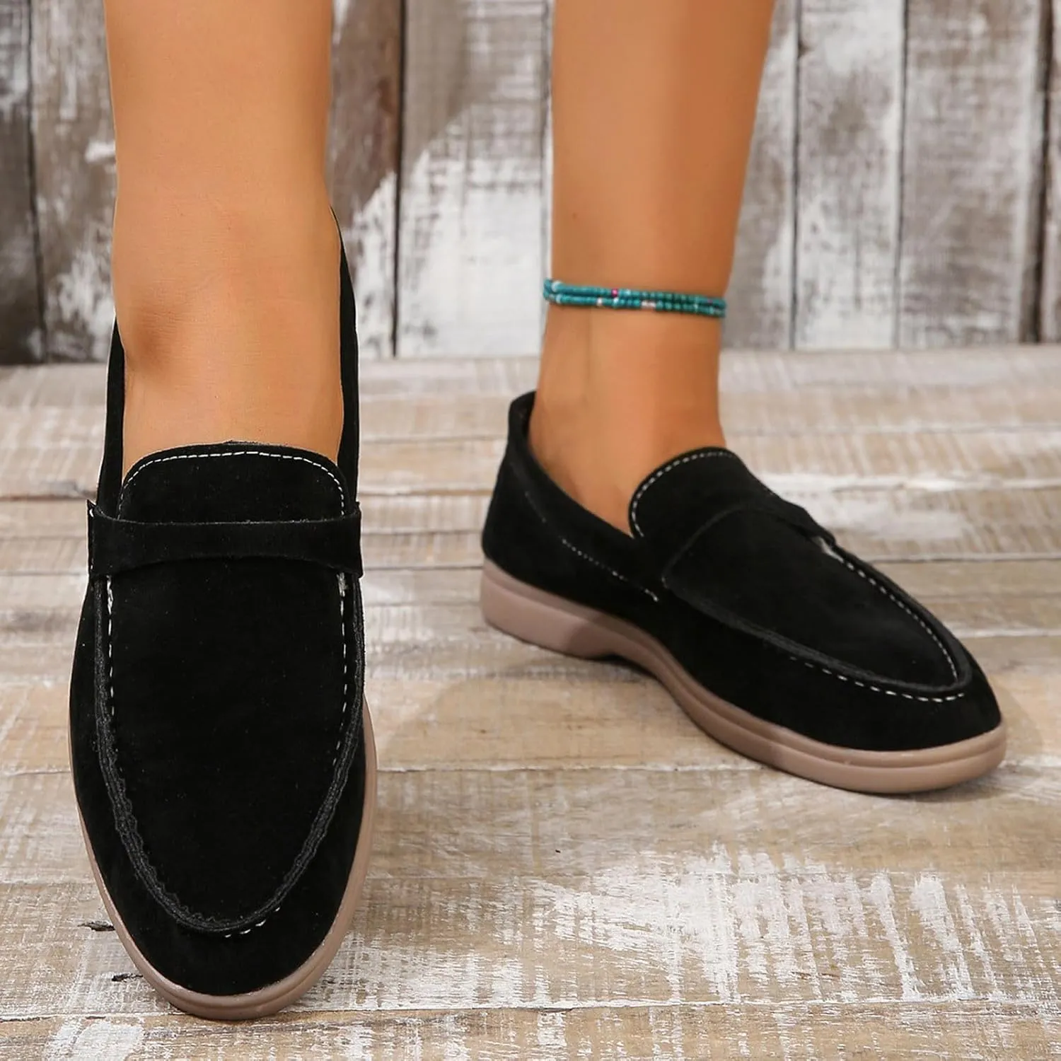 Comfy Loafers for Women, Penny Loafers Heeled Slip On Business Casual Shoes Driving Moccasins for Dressy Work School
