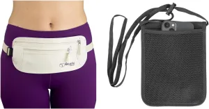 Complete RFID Travel Security Set - Hidden Money Belt and Sleek Neck Wallet - Ultimate Protection for Your Valuables on the Go.