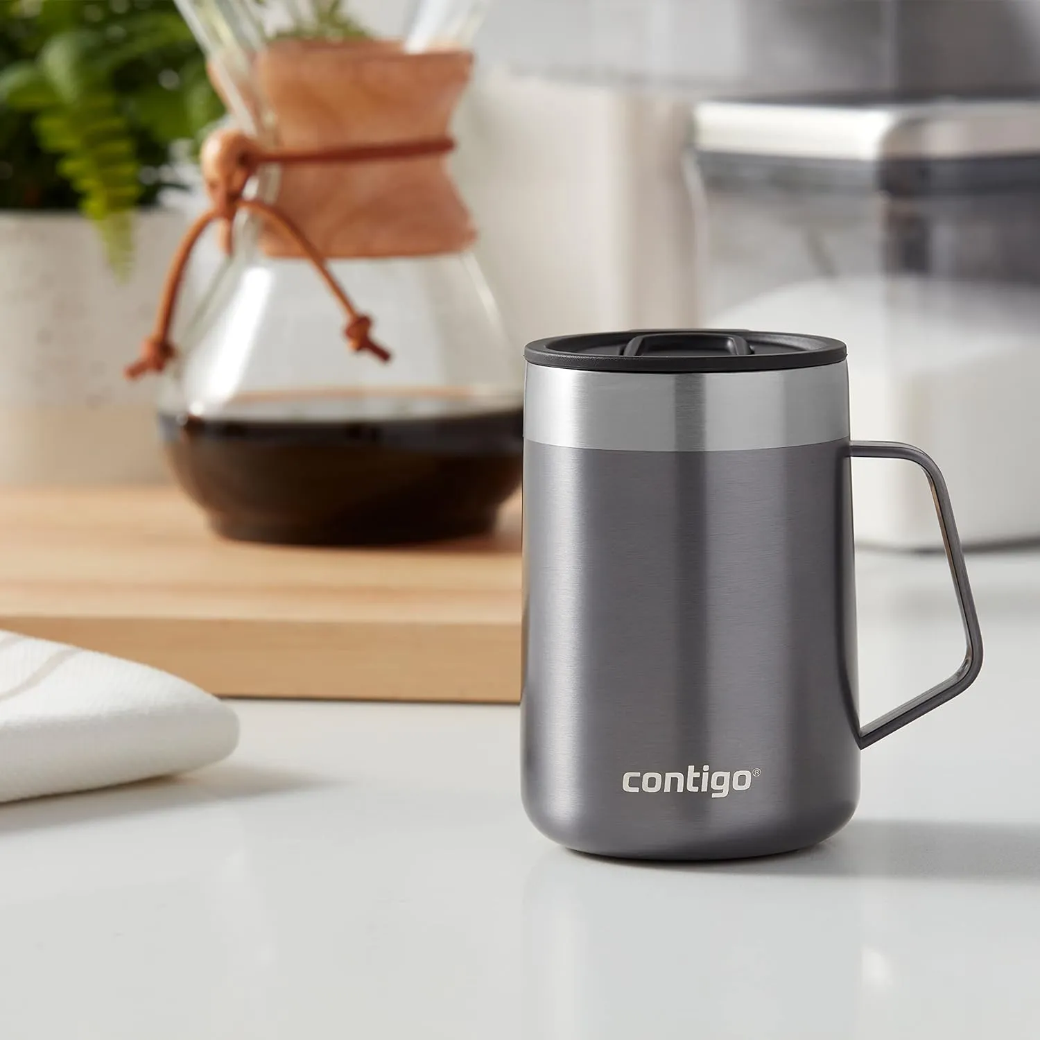 Contigo Streeterville Stainless Steel Travel Mug with Splash-Proof Lid Sake;Blue Corn 14 Ounces 2-Pack