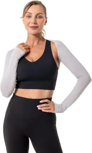 Coolibar UPF 50  Women's Larix Shoulder Wrap UV Sleeves, Sleek Grey, Medium, Solid - Sun Protective