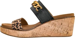 Corkys Footwear Womens Nightcap Wedges With A 2.5 Inch Heel, Corkys Signature Soft Memory Foam EVA Insoles For All Day Wear, A Slip-on Design, And Two Straps With A Chunky Chain, Perfect For A Night On The Town
