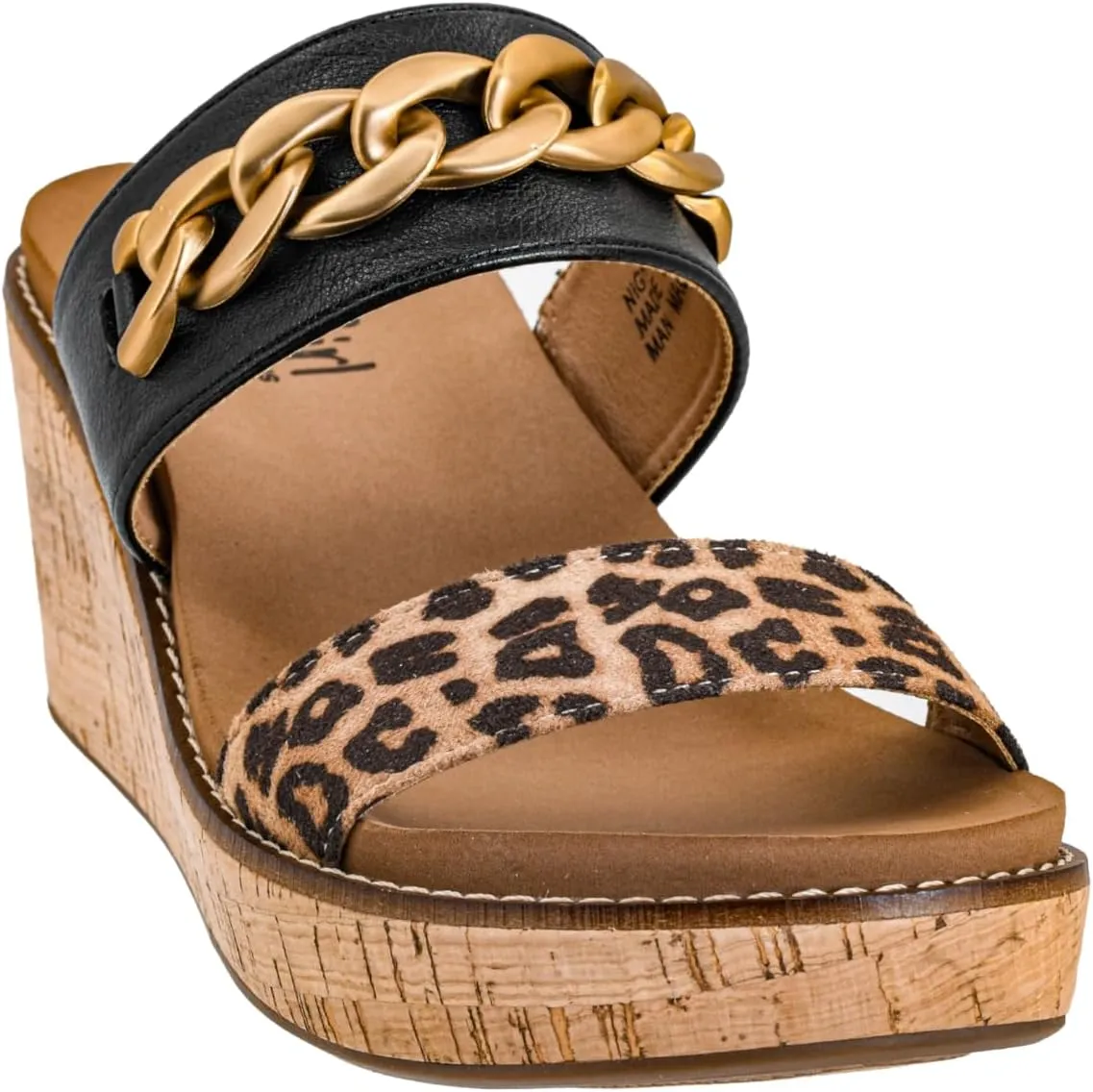 Corkys Footwear Womens Nightcap Wedges With A 2.5 Inch Heel, Corkys Signature Soft Memory Foam EVA Insoles For All Day Wear, A Slip-on Design, And Two Straps With A Chunky Chain, Perfect For A Night On The Town