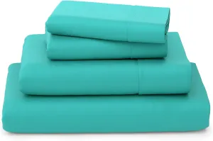 Cosy House Collection Luxury Bamboo Sheets - Blend of Rayon Derived from Bamboo - Cooling & Breathable, Silky Soft, 16-Inch Deep Pockets - 4-Piece Bedding Set - Queen, Turquoise