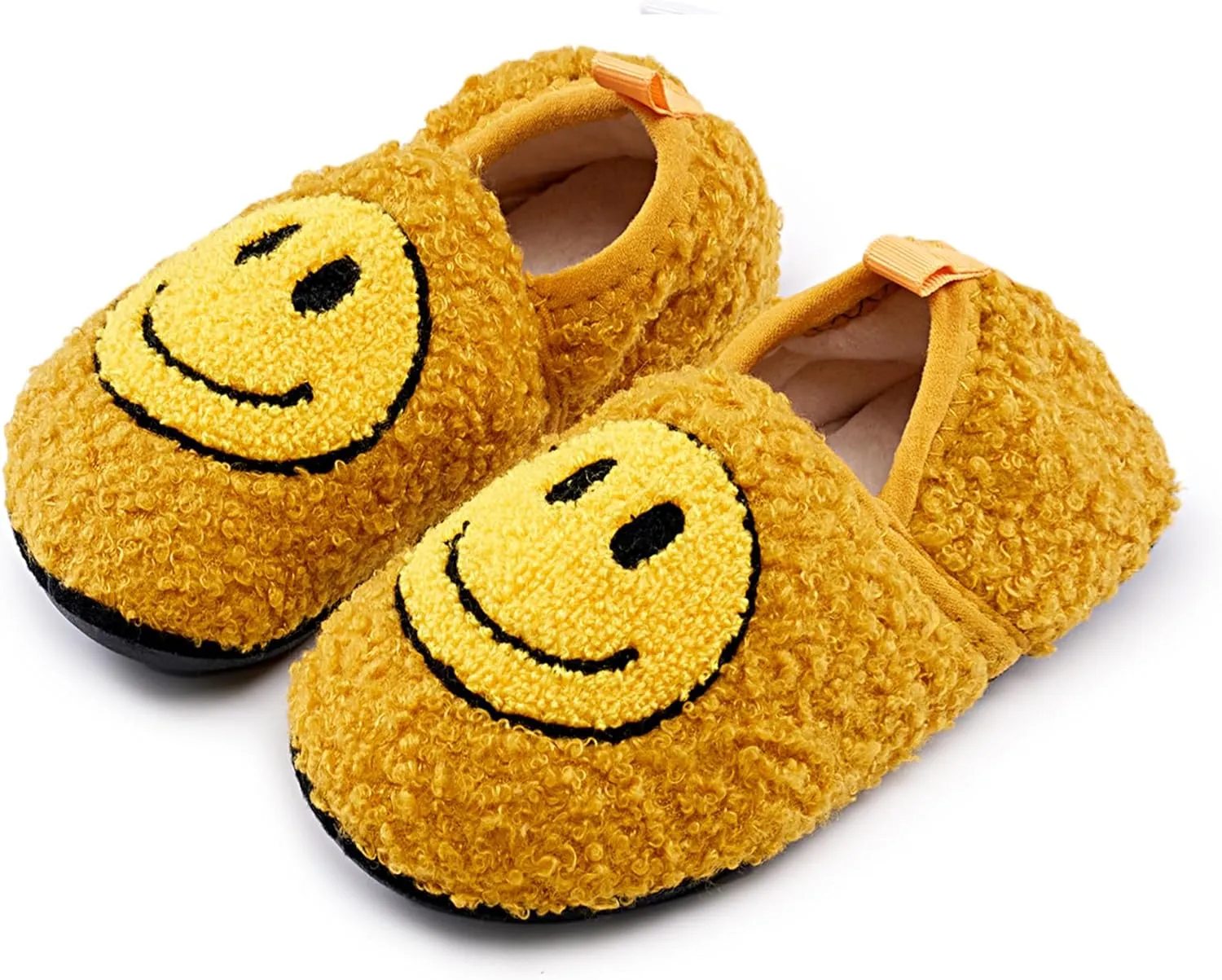 COVS Smile Face Slippers Kids Toddler Slippers for Boys Girls Slippers Toddler House Shoes Non-Slip TPR Soft Sole Kids Slippers Home Socks Shoes