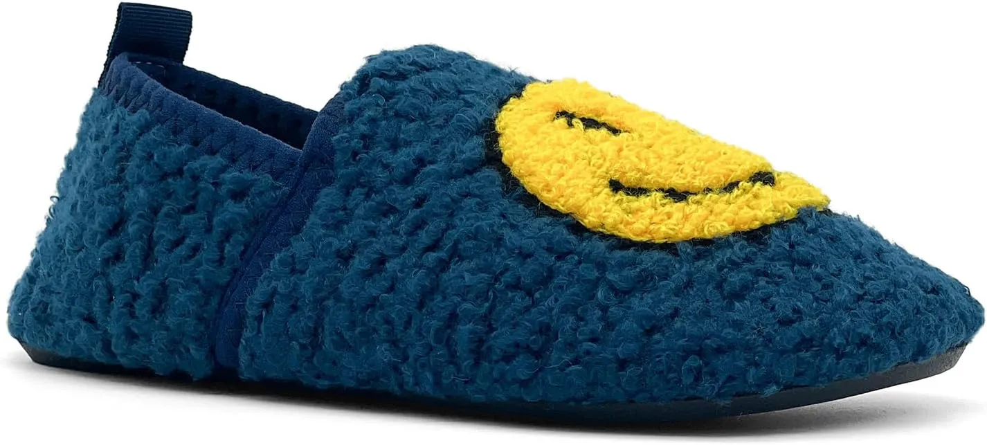 COVS Smile Face Slippers Kids Toddler Slippers for Boys Girls Slippers Toddler House Shoes Non-Slip TPR Soft Sole Kids Slippers Home Socks Shoes