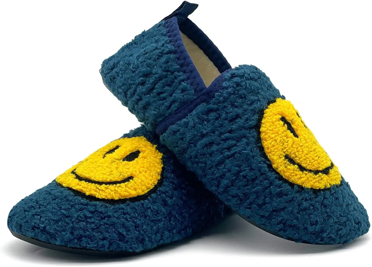 COVS Smile Face Slippers Kids Toddler Slippers for Boys Girls Slippers Toddler House Shoes Non-Slip TPR Soft Sole Kids Slippers Home Socks Shoes
