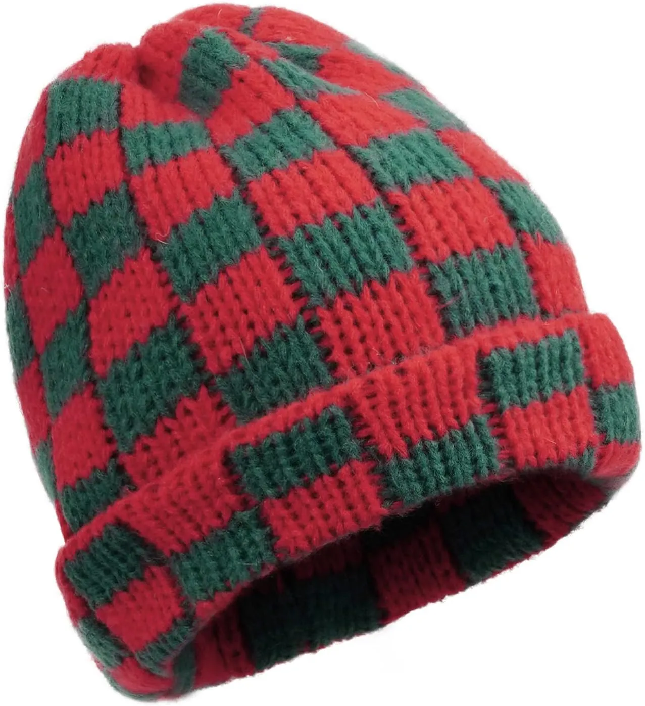 Croogo Beanie Men Slouchy Knit Skull Cap Warm Stocking Hats Women Winter Snow Ski Hat Cuffed Plaid Hat Toboggan Hats