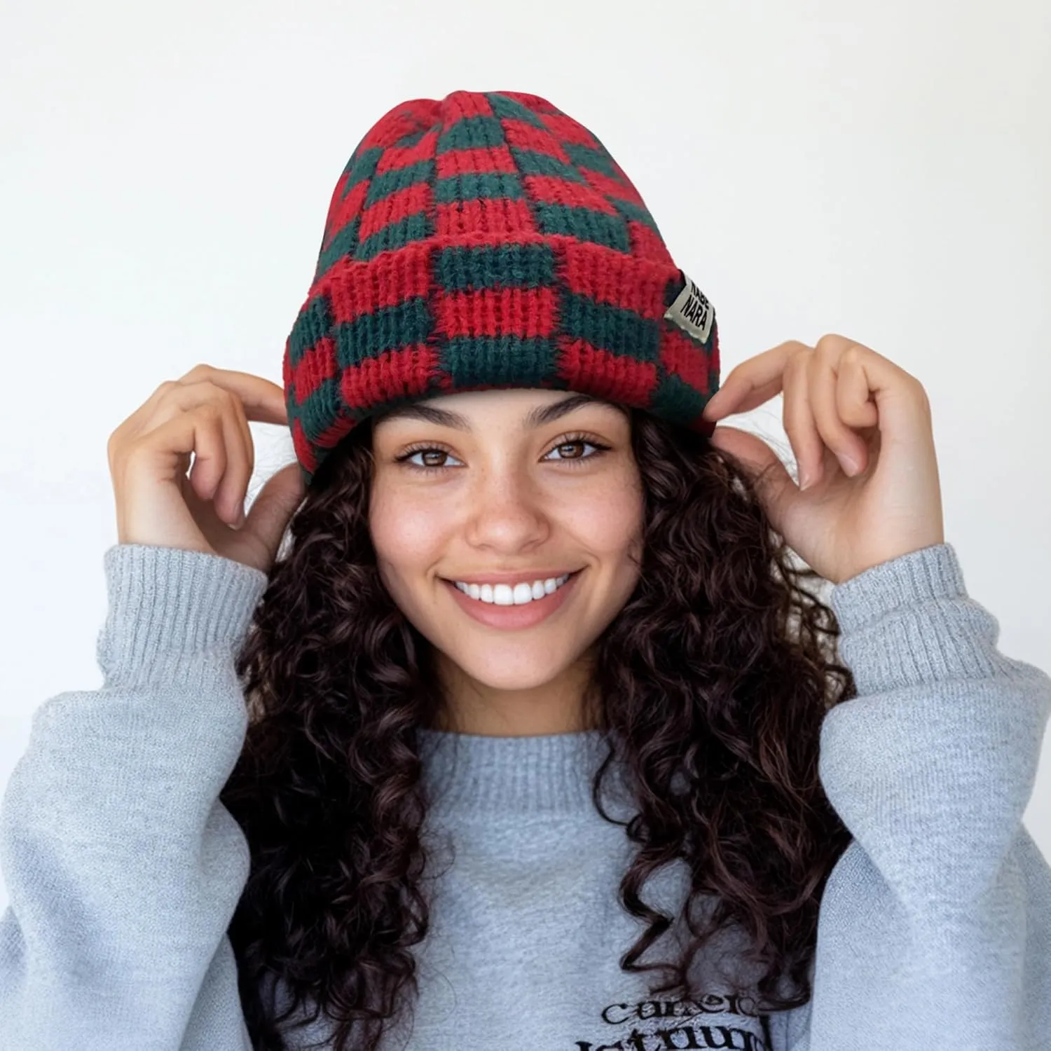 Croogo Beanie Men Slouchy Knit Skull Cap Warm Stocking Hats Women Winter Snow Ski Hat Cuffed Plaid Hat Toboggan Hats