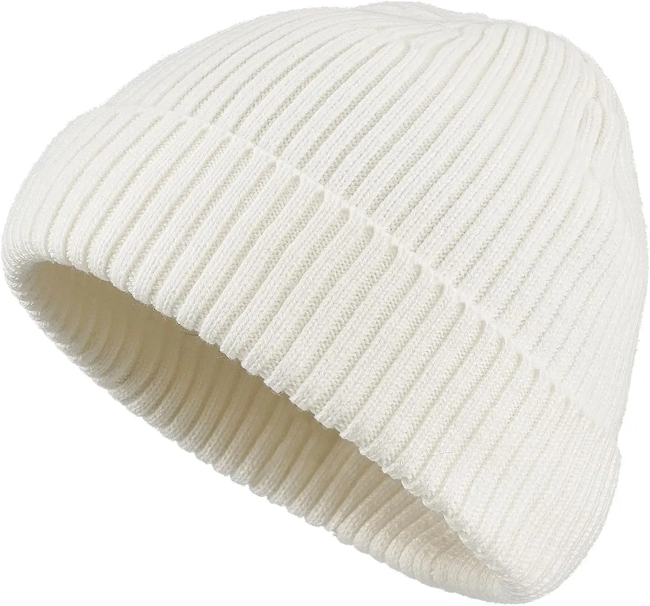 Croogo Knit Beanie Hat Fisherman Ski Caps Fall Winter Warm Knitted Ribbed Cuffed Skull Cap Slouchy Toboggan Cap for Men Women