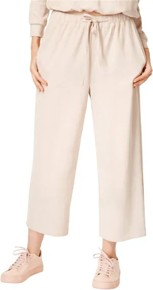 Cropped Faux-Suede Soft Pants (Dusty Pink, S)
