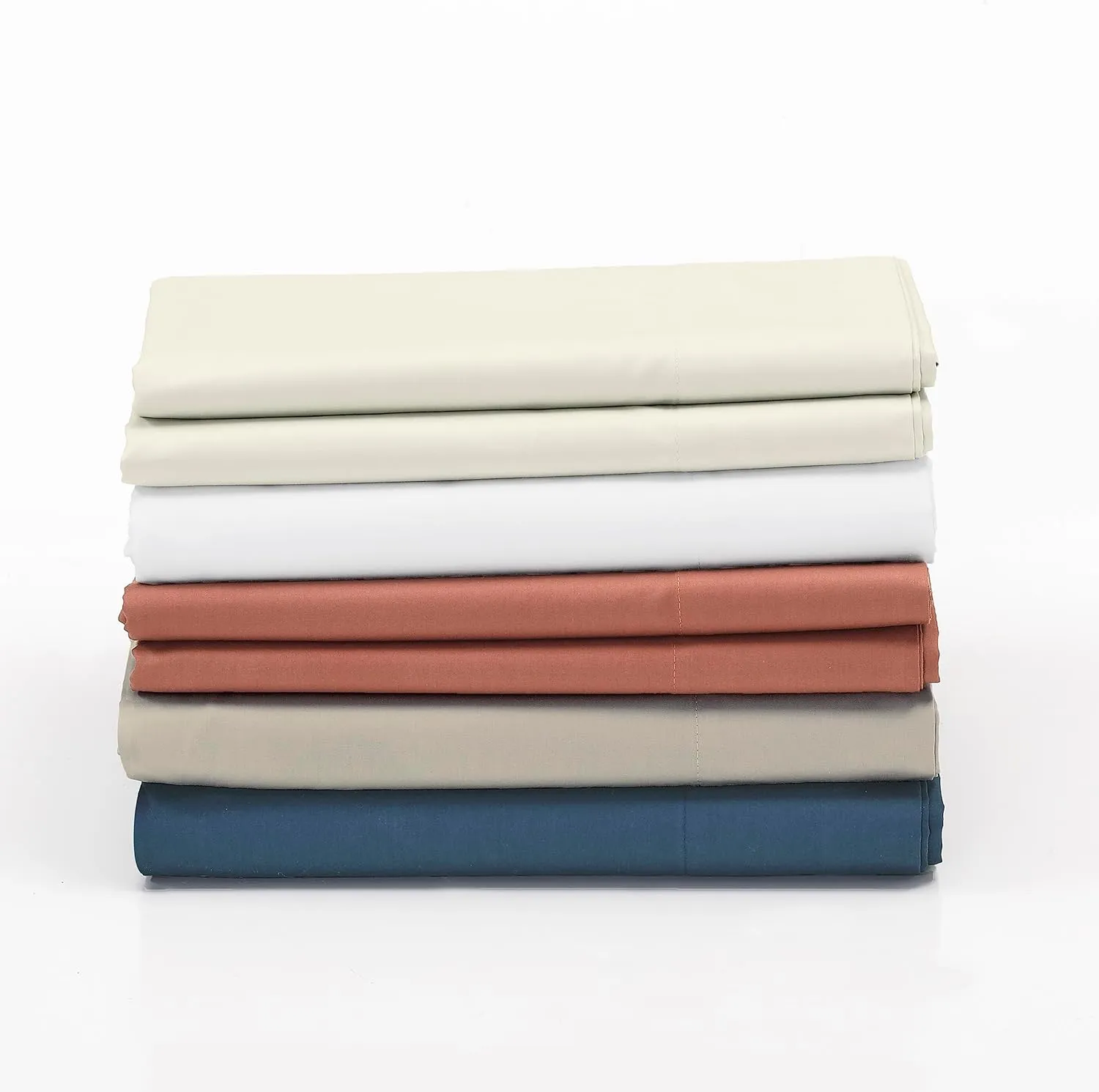 Cuddledown Dreamstead 100% Cotton Bed Sheets Set | 300 Thread Count | Luxurious Sateen Weave | Pure Combed Cotton | Soft | Wrinkle Resistant | 4 Piece Set | Red Sand | King | 78” x 80”