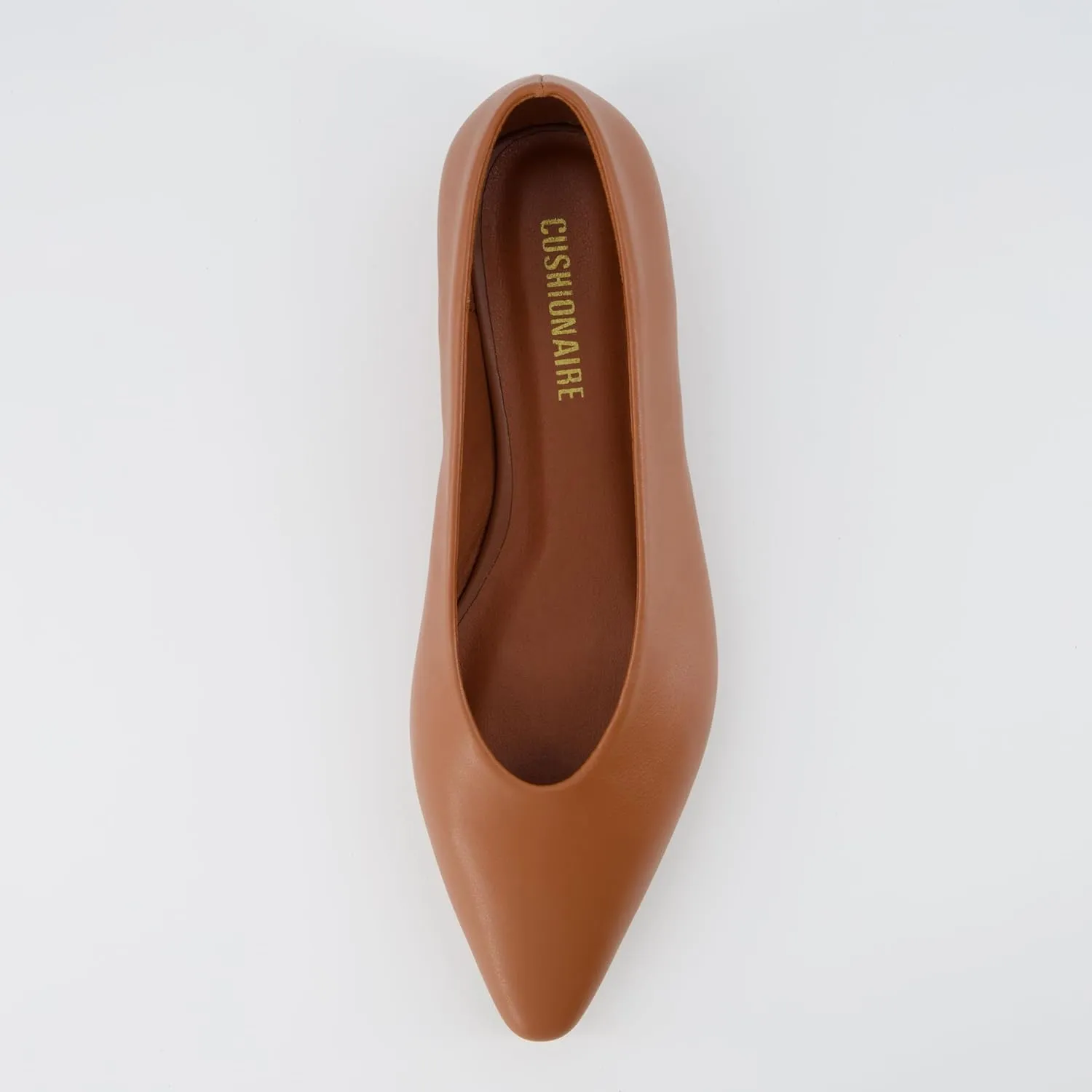 CUSHIONAIRE Gabor Women's Pointed Toe Slip-On Flat  Memory Foam, Wide Widths Available