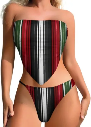 Cute Dogs Retro Women's Up Tankini Sets Push Up Swimsuit Top with Bottoms Swimwear Two Piece Bathing Suits