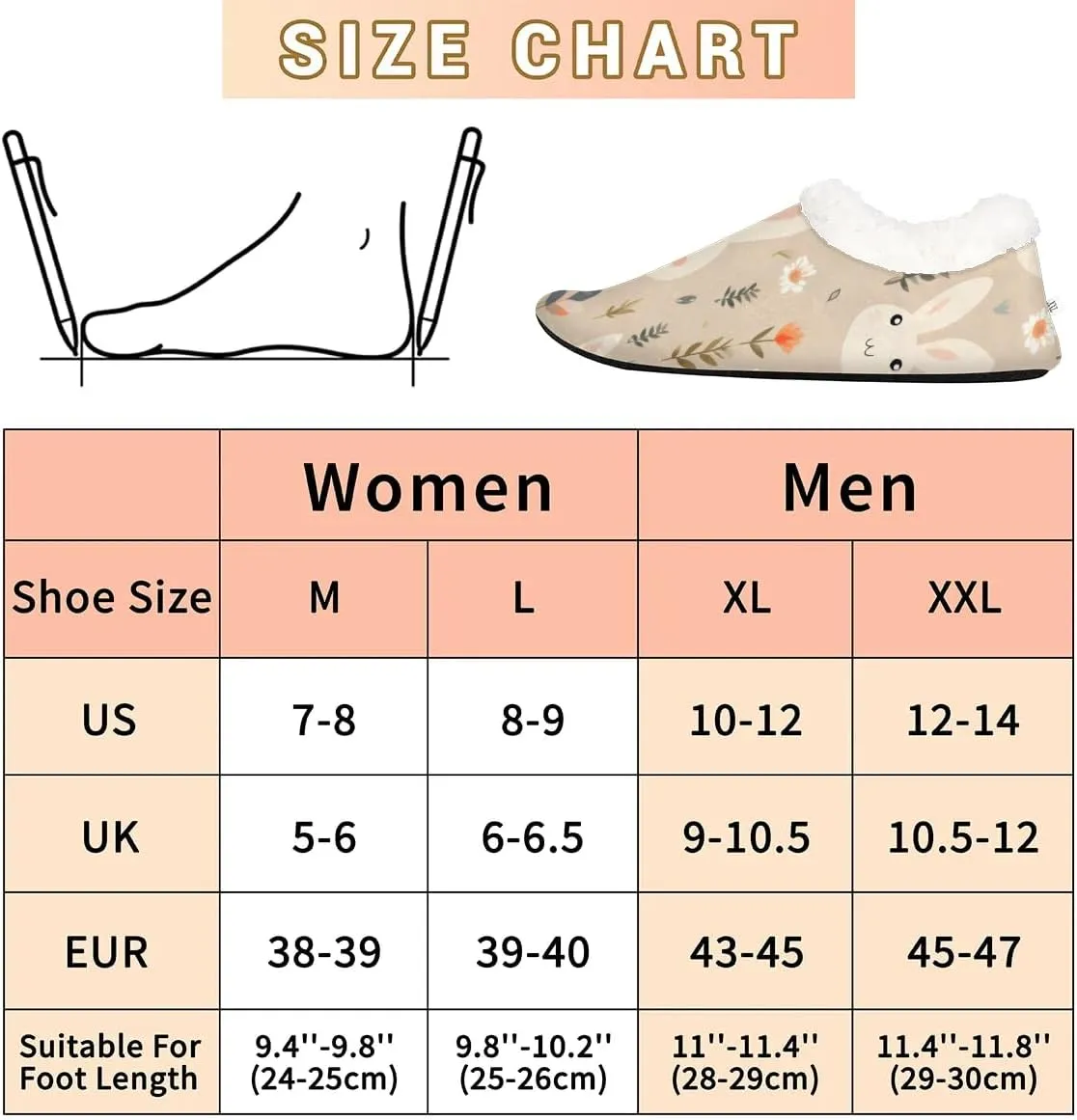 Cute Rabbits Flowers Soft Home Slippers for Women Lightweight Men's House Shoes Women's Slippers