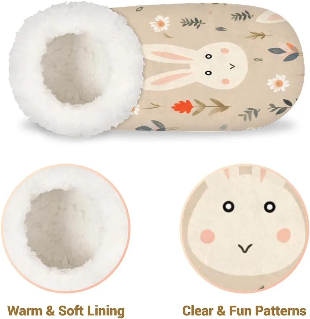 Cute Rabbits Flowers Soft Home Slippers for Women Lightweight Men's House Shoes Women's Slippers