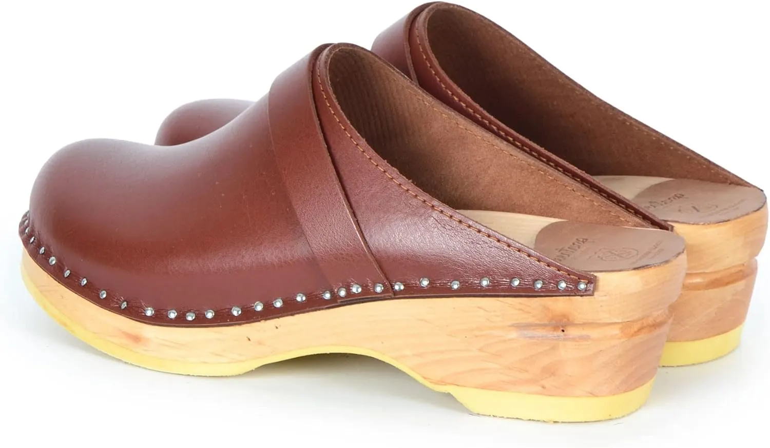 Da Vinci Bastad Slip On Closed Toe Leather Womens Original Swedish Wooden Clogs