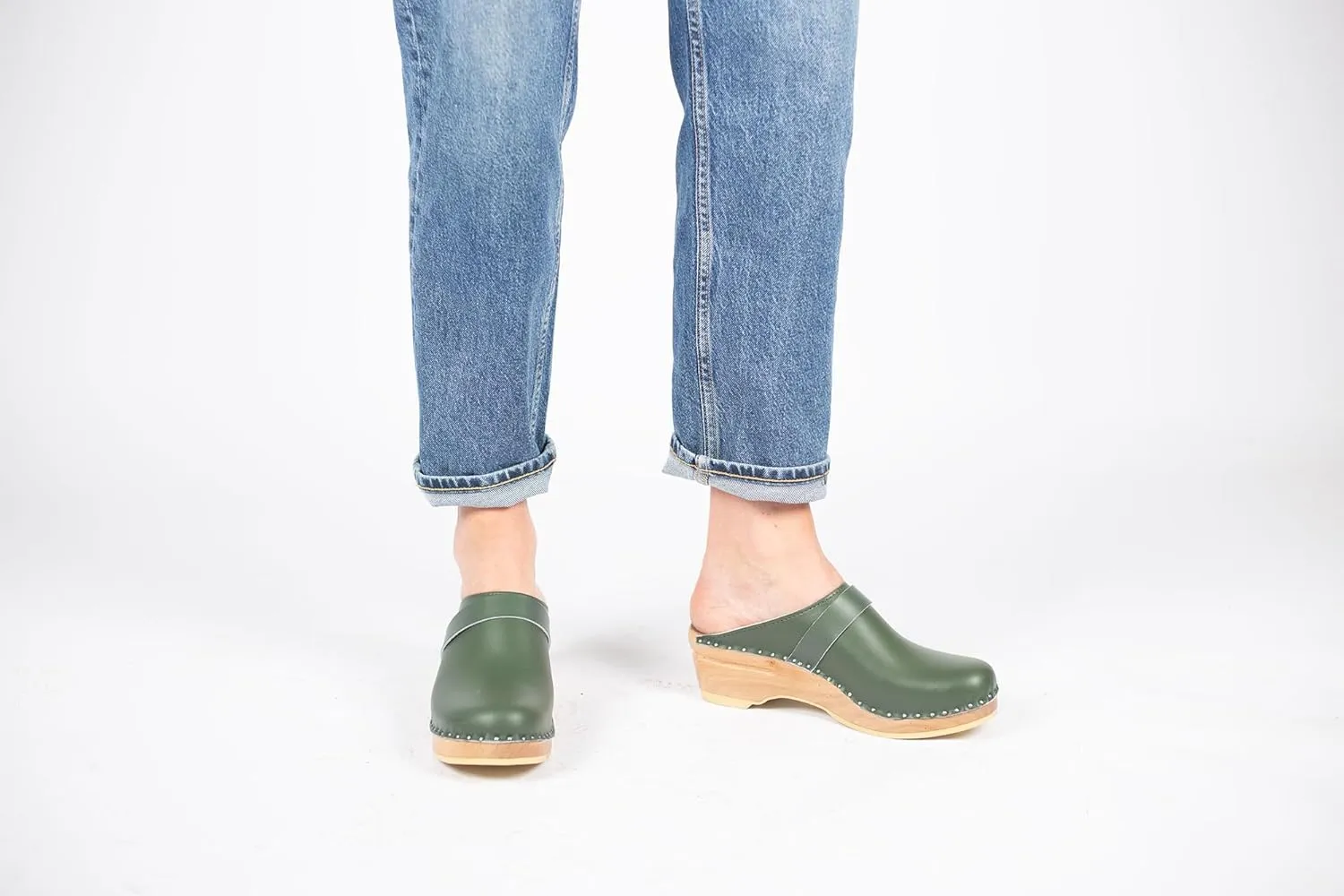 Da Vinci Bastad Slip On Closed Toe Leather Womens Original Swedish Wooden Clogs