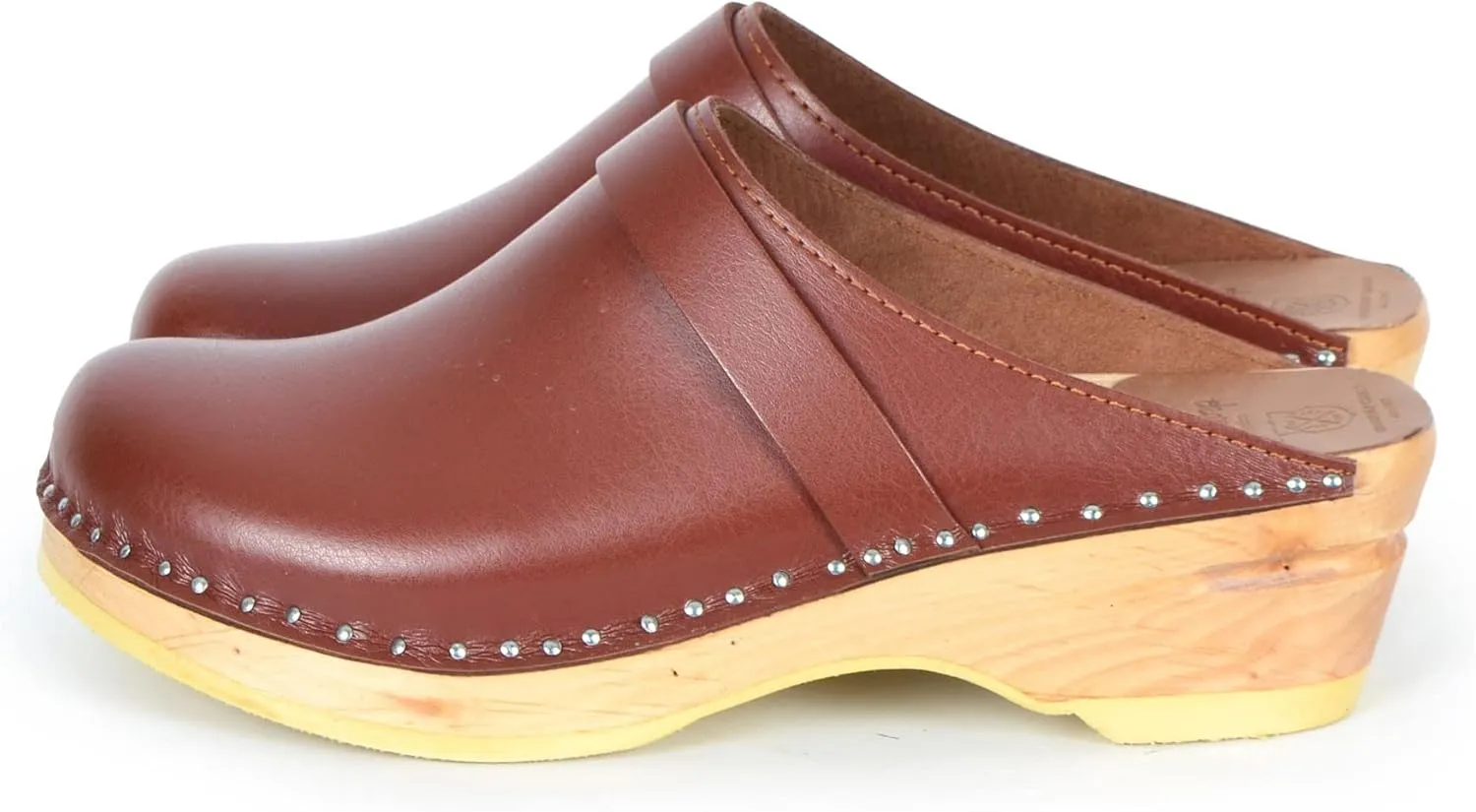 Da Vinci Bastad Slip On Closed Toe Leather Womens Original Swedish Wooden Clogs