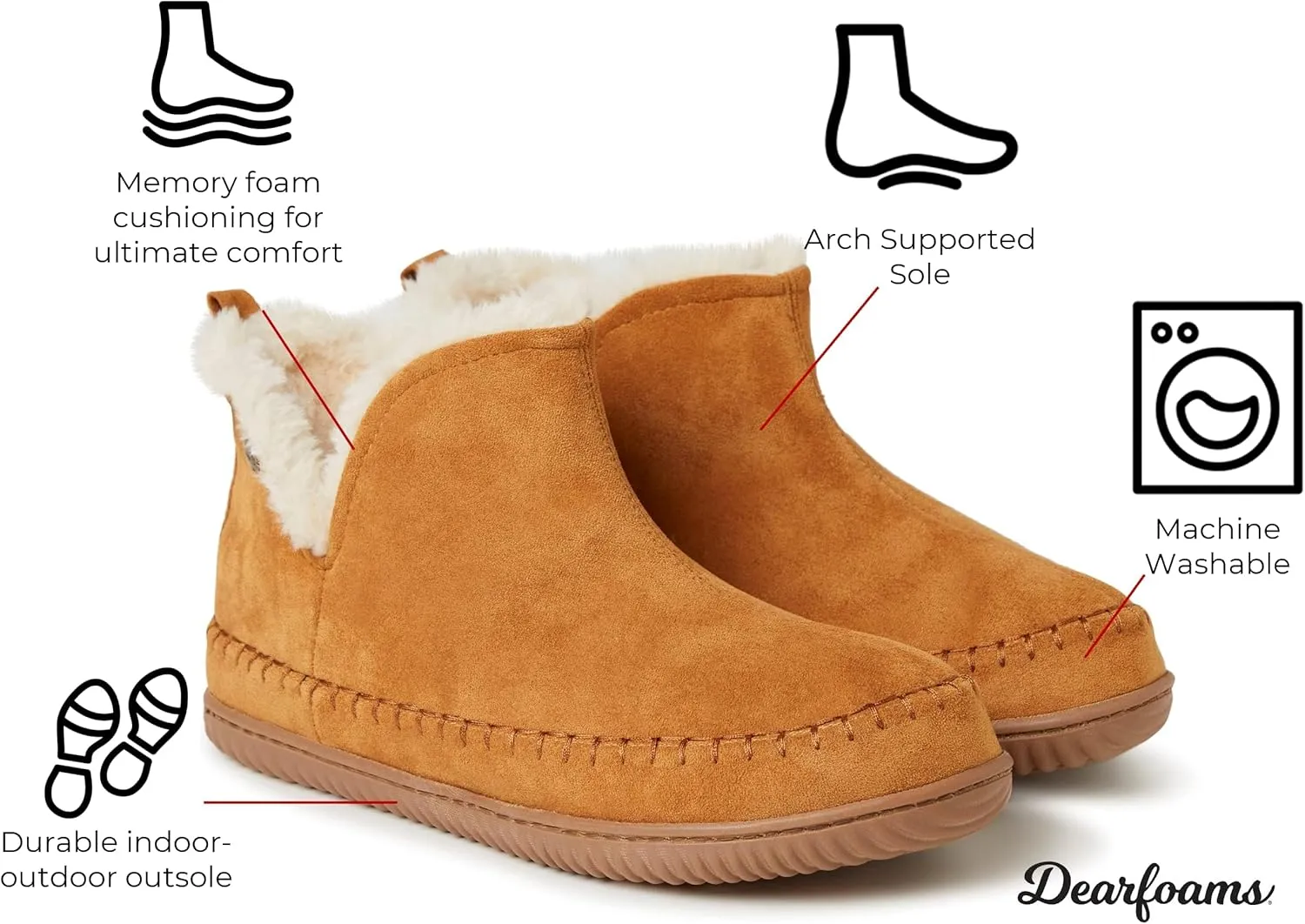 Dearfoams Men's Alpine Brixen Indoor/Outdoor Memory Foam Comfort Boot