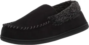 Dearfoams Men's Eli Microfiber Indoor/Outdoor with Whipstitch Detail Suede Moccasin Slipper