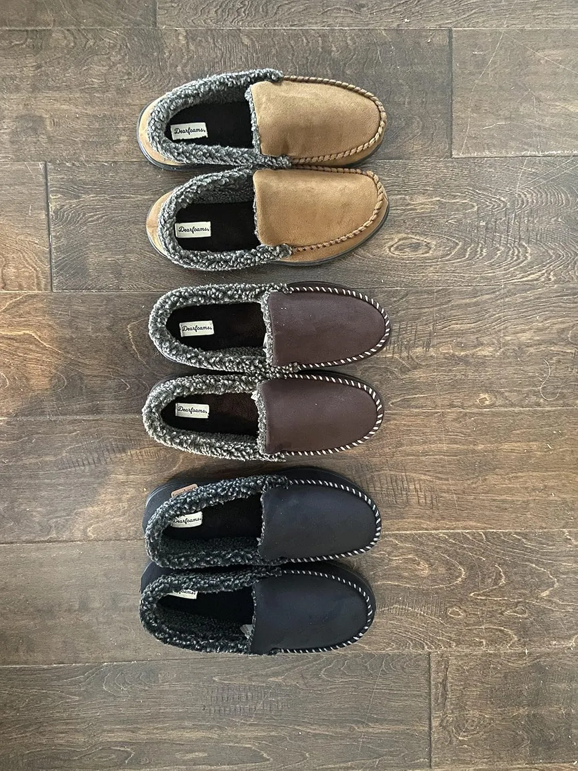 Dearfoams Men's Eli Microfiber Indoor/Outdoor with Whipstitch Detail Suede Moccasin Slipper