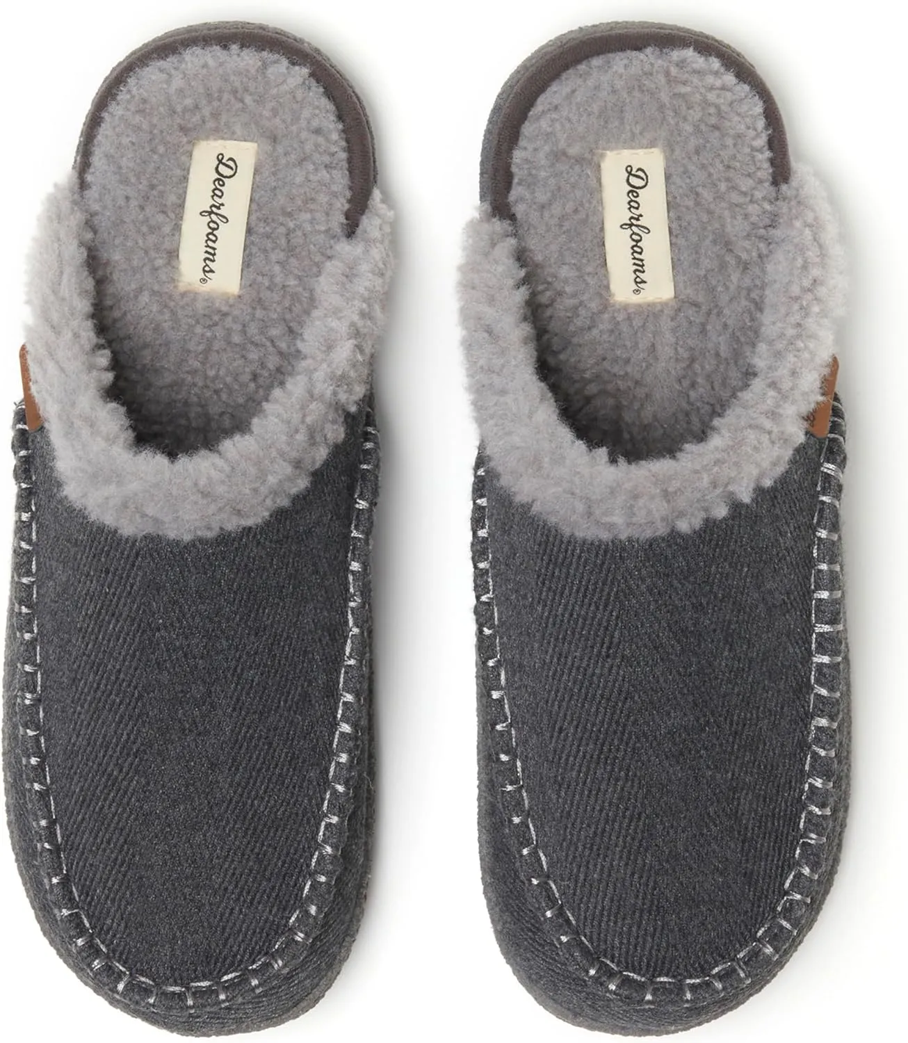 Dearfoams Men's Matthew Moc Toe Scuff Indoor Outdoor House Shoe Slipper
